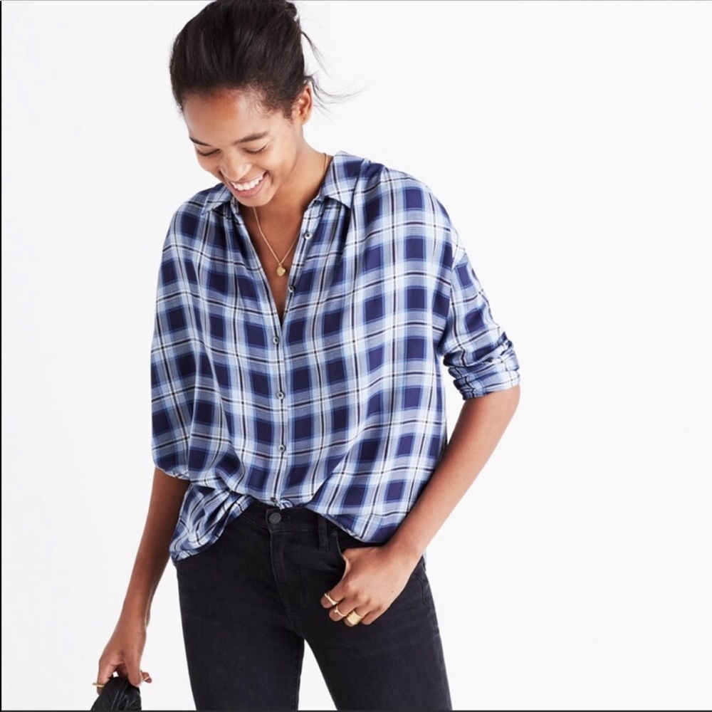 Madewell Central Long Sleeve Shirt Langsford Plaid